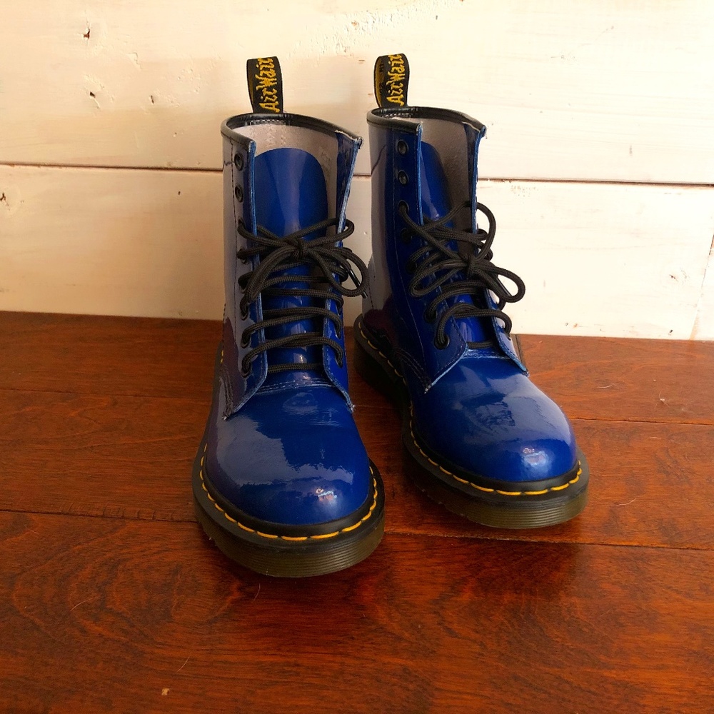 Dr. Martens Size 6 Royal Blue Patent Boots